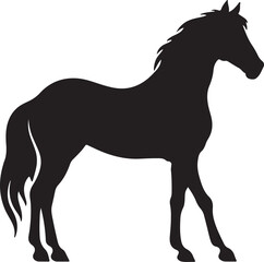 Horse Silhouette Vector Illustration White Background