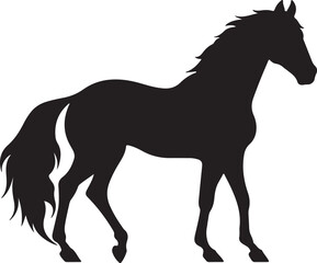 Horse Silhouette Vector Illustration White Background