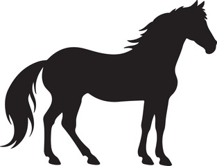 Horse Silhouette Vector Illustration White Background