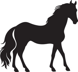 Horse Silhouette Vector Illustration White Background