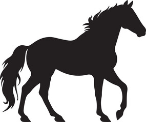 Horse Silhouette Vector Illustration White Background