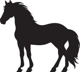 Horse Silhouette Vector Illustration White Background