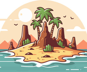 Island illustration artificial intelligence generation.
