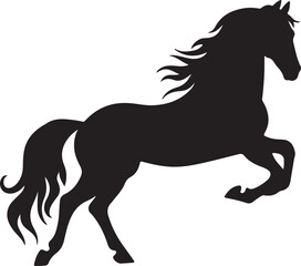 Horse Silhouette Vector Illustration White Background