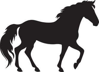 Horse Silhouette Vector Illustration White Background