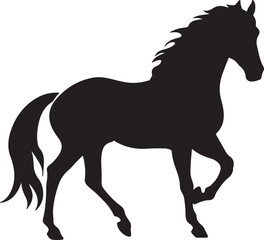 Horse Silhouette Vector Illustration White Background
