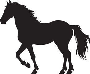 Obraz na płótnie Canvas Horse Silhouette Vector Illustration White Background