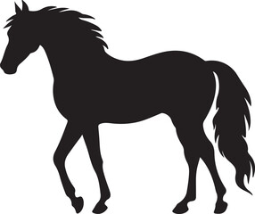Horse Silhouette Vector Illustration White Background