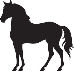 Horse Silhouette Vector Illustration White Background