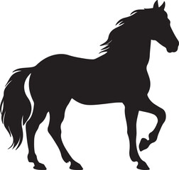 Horse Silhouette Vector Illustration White Background
