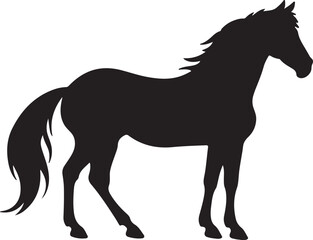 Horse Silhouette Vector Illustration White Background