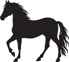 Horse Silhouette Vector Illustration White Background