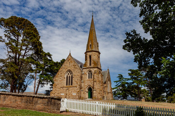Fototapeta na wymiar Gothic style church at Ross. Tasmania. Australia
