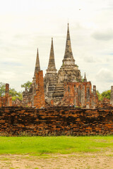 Stupas at Wat Phra Si Sanphet in Ayutthaya Historical Park Thailand