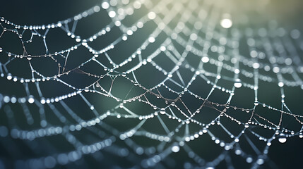 The intricate pattern of a spider web symbolizes networking technology