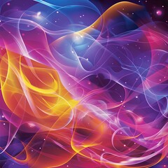 Fototapeta premium Glowing Fractal Light Wave in Blue Space