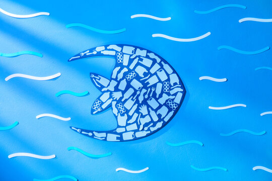 environmental banner plastic garbage trash marine life in our