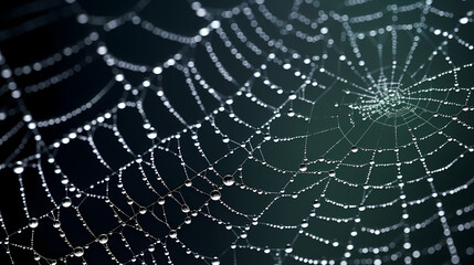 The intricate pattern of a spider web symbolizes networking technology