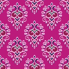 Ikat Flower Pattern Ethnic Geometric native tribal boho motif aztec textile fabric carpet mandalas African