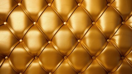 Detailed view of a shiny gold leather upholster showing texture and quality