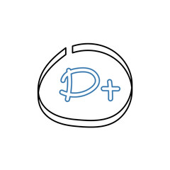 grade d+ concept line icon. Simple element illustration. grade d+ concept outline symbol design.