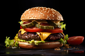 Burger King's Signature Burger: A Display of Fresh Ingredients and Masterful Preparation