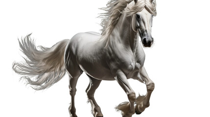 Obraz na płótnie Canvas Majestic White Equine on Transparent Background