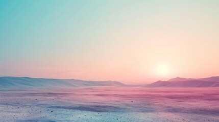 A high-resolution snapshot of a minimalistic digital desert with a gradient sky, providing a serene yet colorful background mockup.