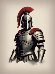 roman knight minimalist t-shirt design