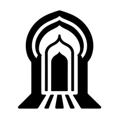 "In This Icon, The Mihrab's Design Reflects Islamic Vector Art, Showcasing The Elegance Of Arabian Mosque Architecture, Revered In Ramadan."