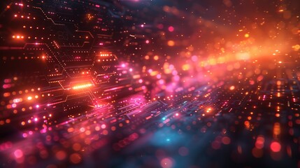 Modern technological design. Abstract high-tech background with arrows and glowing lines. Vector illustration for a banner or presentation on the theme of technology, science, and medicine