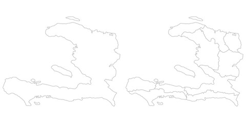 Haiti map. Map of Haiti in white set