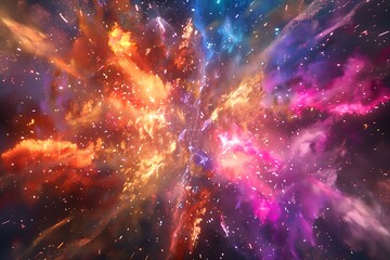 Cosmic explosion of colors background