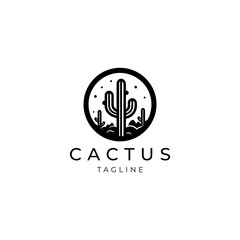 Cactus logo vector icon design template