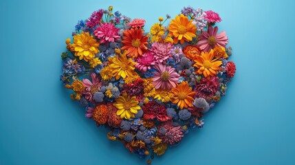 A heart made of flowers. Created with generative AI.