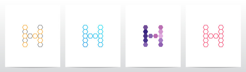 Outline Hexagon Initial Letter Logo Design H