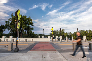Man walking on crosswalk