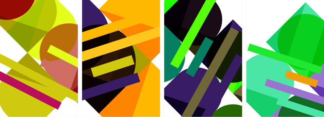 Geometric composition abstract background poster set for wallpaper, business card, cover, poster, banner, brochure, header, website