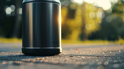 A low angle shot of the base of an electric can or featuring a builtin bottle or for added convenience.