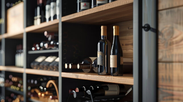 The shelf represents a global mix of flavors offering a wide selection of carefully curated wines and beers for enthusiasts and newcomers alike.