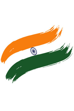 Brush stroke india flag vector image, indian flag icon, inda flag image