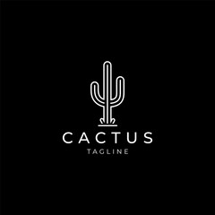 Fototapeta premium Cactus logo vector icon design template