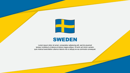Sweden Flag Abstract Background Design Template. Sweden Independence Day Banner Cartoon Vector Illustration. Sweden