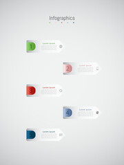 Infographic 5 options design elements for your business data. Vector Illustration.