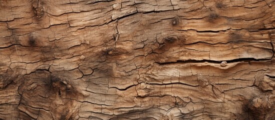 This close-up view showcases the intricate details and rough texture of an old trees bark, revealing the natural patterns and imperfections that have developed over time.