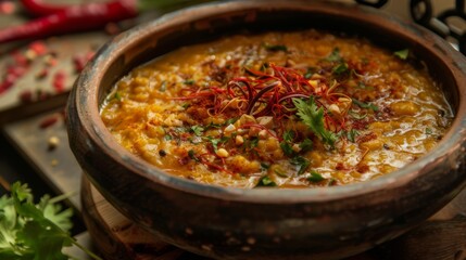Haleem: A stew made from wheat, lentils, meat, and spices, often slow-cooked overnight.South Asia.Ramadan foods. - obrazy, fototapety, plakaty