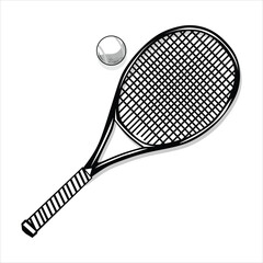tennis racket with ball