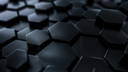 Abstract black technology hexagonal background, Futuristic Geometric Hexagon Innovation