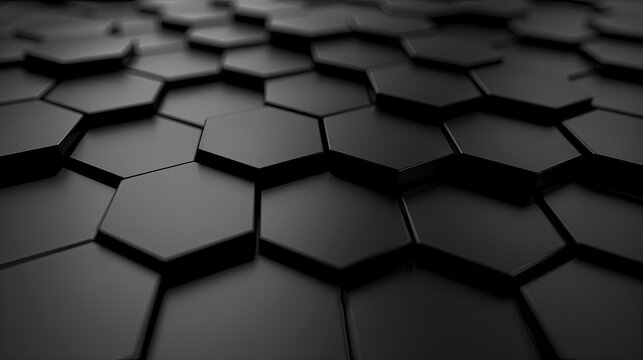 Abstract black technology hexagonal background, Innovative 3D Hexagon Technology Art