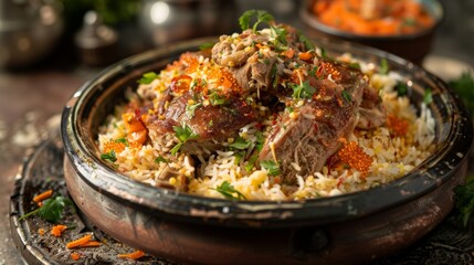 Mansaf: Jordanian dish of lamb cooked in yogurt sauce served on a bed of flatbread and rice.Ramadan...